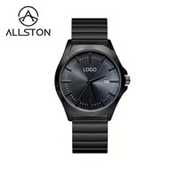 Montre-bracelet de luxe pour hommes d'affaires, avec affichage de la date, mouvement à quartz, classique, étanche, en acier inoxydable
