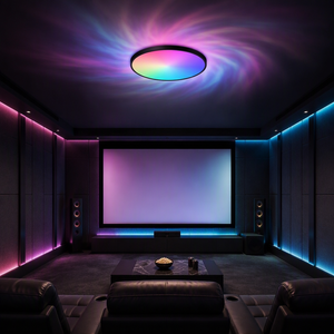 Lámpara de Techo Inteligente <span class=keywords><strong>LED</strong></span> RGB Moderna, Control por Interruptor Acrílico, con Alto CRI, Regulable, para Dormitorio, Sala de Juegos y Salas de Esports - Product Image 1