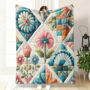 Manta de Franela con Diseño Floral, Manta para Siesta, Lavable a Máquina, Resistente a la Decoloración, para Dormitorio, Sala de Estar, Impresión Personalizada - Product Image 5