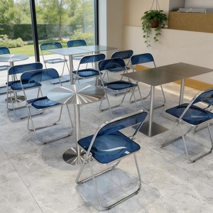 Kursi Hotel Akrilik dengan Ketinggian yang Dapat Disesuaikan, Bangku Lipat Modern untuk Rumah Kantor, Mewah Ringan - Product Image 3
