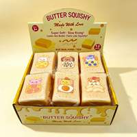 Jouet Squishy en PU en forme de pain grillé, à remontée lente, motifs animaux assortis, doux, sensoriel, anti-stress, cadeau, vente en gros