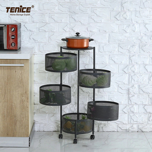 Tenice – étagères de rangement rotatives pour la cuisine, organisateur de paniers amovibles à 4 niveaux <span class=keywords><strong>sur</strong></span> roulettes - Product Image 5