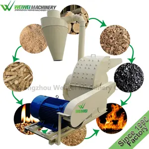 Weiwei wood leftover waste crusher grinder material snail farming coconut shell wood chipper machine to make wood pellet