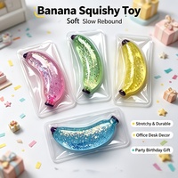Jouet anti-stress souple et moulable en forme de banane pailletée, idéal pour la décompression, décoration et cadeaux de Noël Yanxi