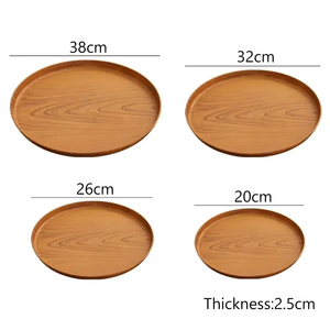 Assiettes creuses réutilisables en plastique léger à motif grain de bois pour la maison et la cuisine, idéales pour salades, desserts et collations en cuisine ou dans les restaurants. - Product Image 2