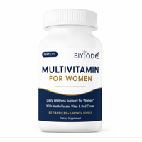Multivitamines OEM pour femmes en capsules, 90 gélules végétales, méthylfolate, Vitex, formule personnalisée, fabricant Afrique de l'Ouest pour femmes