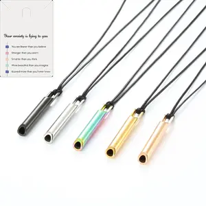 2024 Custom Breathwork Tool Pendant Necklace Anti Anxiety Stress Relief Breathing Necklace