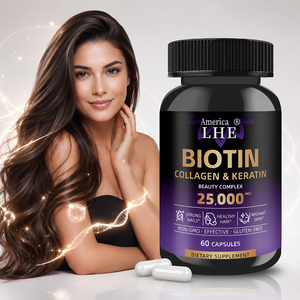 Cápsulas de Biotina Shecome, Favorecen el Crecimiento del Cabello, Biotina para la Piel, Colágeno, Queratina, Ácido Hialurónico, Suplemento Vitamínico, Cápsulas de Biotina - Product Image 3