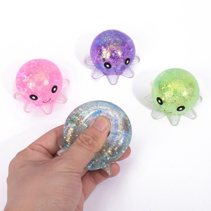 Jouet en peluche pieuvre mignon lumineux à remontée lente, anti-stress à presser, jouet sensoriel populaire, vente en gros, cadeau de fête - Product Image 1