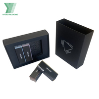 Logo personnalisé vente en gros boîtes d'emballage de luxe en carton à tiroir coulissant en papier tiroir noir avec extracteur boîte cadeau avec inserts en mousse