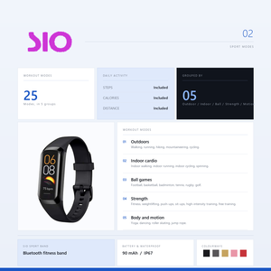 Bracelet connecté avec bracelet en TPU, boîtier en ABS, écran OLED 1.1 pouces, batterie 90 mAh, 30 jours d'autonomie, 25 modes sportifs, alertes WhatsApp et <span class=keywords><strong>Facebook</strong></span> - Product Image 4