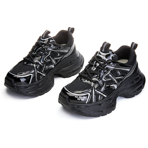 Nouvelle Arrivée Chaussures Quotidiennes Coréennes à Semelle Épaisse Rehaussantes pour Femmes de Petite Taille Automne Respirantes Confortables - Product Image 3