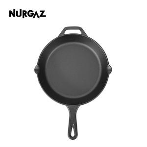 Poêle en fonte NURGAZ pour le camping, noire, non revêtue, épaisse, portable, pour la cuisson en extérieur - Product Image 5