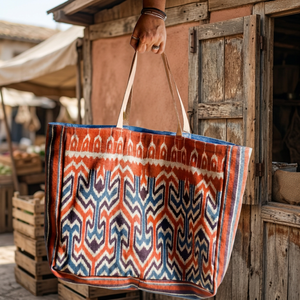 Sac fourre-tout en toile de coton noir brodé, motif floral céleste doré, style bohème, pliable, en rotin, grande capacité, sac de voyage - Product Image 4