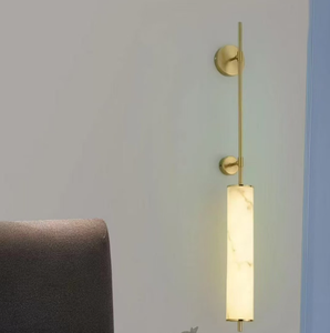 Brass Finish Marble Look <b>Wall</b> Lamp Modern <b>Sconce</b> Adjustable <b>Wall</b> <b>Light</b> for Bedroom Living Room Hotel - Product Image 1