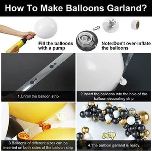 Kit de 84 ballons noirs pour guirlande d'arche, idéal pour la décoration de toile de fond de mariage, la Saint-Valentin et les fournitures de fête - Product Image 4