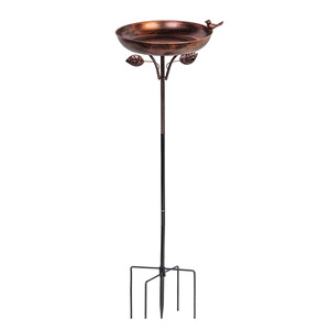 Bain d'oiseaux en fer pour l'extérieur, bol étanche <span class=keywords><strong>de</strong></span> 12 pouces <span class=keywords><strong>de</strong></span> diamètre avec piquet stable, décoration <span class=keywords><strong>de</strong></span> <span class=keywords><strong>jardin</strong></span>, <span class=keywords><strong>de</strong></span> cour et <span class=keywords><strong>de</strong></span> pelouse - Product Image 5