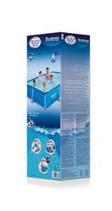 Piscine hors sol rectangulaire avec structure métallique, piscine familiale en PVC, 2,59 m x 1,70 m x 61 cm, légère, rapide à monter et à manipuler, résistante aux intempéries. - Product Image 4