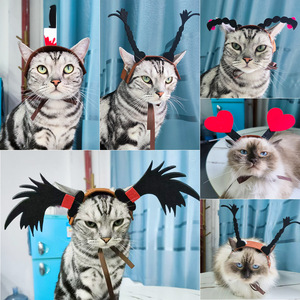 Diadema ajustable para mascotas, accesorio divertido y lindo para la cabeza <span class=keywords><strong>de</strong></span> perros y gatos, ideal para Halloween, Navidad, fiestas, cosplay y fotos. - Product Image 1