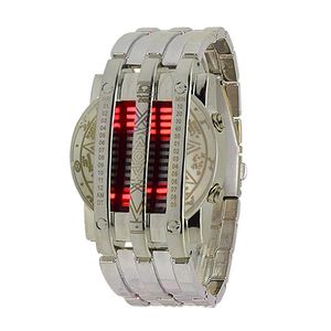 <span class=keywords><strong>Montre</strong></span> de luxe pour homme en acier inoxydable bleu, affichage électronique LED lumineux <span class=keywords><strong>binaire</strong></span>, montres de sport tendance - Product Image 3