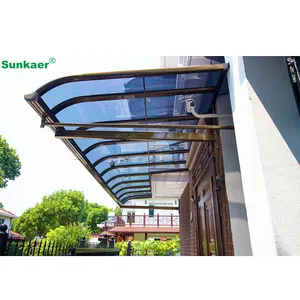 Hot selling 10 years guarantee aluminum polycarbonate parking sun shade awning Car Parking Shed Shelter Awning Roof