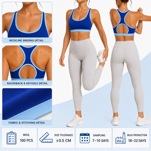 Soutien-gorge de sport léger pour femme grande taille avec logo personnalisé, dos découpé color block, maintien moyen, idéal pour le yoga, la gym et l'entraînement - Product Image 1