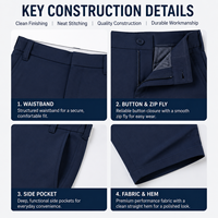 Pantalons de golf droits sur mesure 30-40, pantalons de parcours extensibles 4 directions OEM ODM