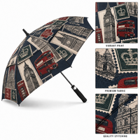 Parapluie de golf vintage à l'effigie de la tour Eiffel, double couche, coupe-vent, grand format, impression personnalisée, idéal pour souvenir de voyage ou cadeau