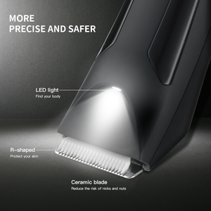 Máy cạo râu điện Pritech, dùng được khi khô/ướt, máy tỉa lông vùng kín nam, máy tỉa lông toàn thân, chất liệu ABS, 5W, đầu thay thế được, chống nước, dành cho nam giới - Product Image 3