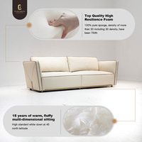 Canapé modulaire design italien de luxe Unique et confortable en velours de haute qualité en cuir véritable beige Canapé sectionnel pour villa et maison