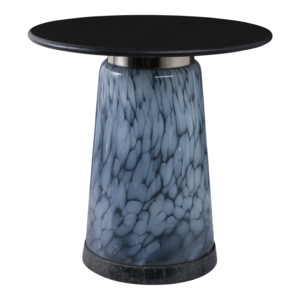 Tavolino lucido con piano in marmo e base decorata per camera da letto o soggiorno - Product Image 4