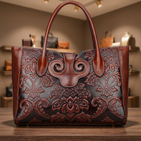 Tas Tangan Wanita Kulit Asli Berkualitas Vintage Eropa BS INTERNATIONAL, Dua Tali, Ritsleting, Ukuran Sesuai Pesanan