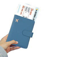 Dompet Paspor Kulit PU Premium Anti Air, Tempat Kartu, Dompet Perjalanan, Pemblokir RFID, Penutup Magnetik untuk Pria