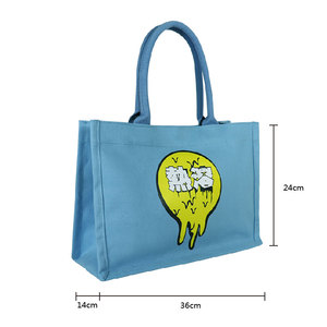 12oz Blue Structured Canvas Tote <b>Bag</b> – High Quality Heavy Duty with Custom Color & Logo, Factory Direct Wholesale Price for Bulk - Product Image 2