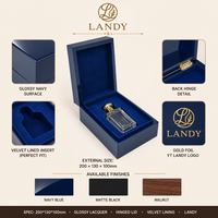 Boîte Cadeau de Luxe en Bois Bleu Marine pour Parfum, Logo Personnalisé, Emballage de Parfum Bleu Royal Laqué Piano, Vente en Gros Niche