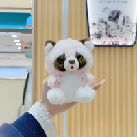 Porte-clés en peluche petit raton laveur mignon et moelleux, pendentif de sac en peluche douce, adorable poupée de dessin animé, breloque de sac à dos, cadeau pour filles