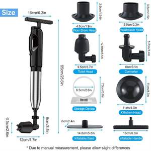 Desatascador Eléctrico de Alta Resistencia con Copa de Goma de Alta Presión para Drenaje, Solucionador de Obstrucciones de Baño, Modelo TY-260314-22 de Master Plumber - Product Image 3
