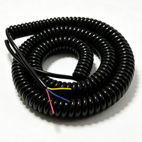Cable Espiral TPU PUR 5*2.5mm² Multifilar Enrollado con Conector Personalizado, Cable Elástico Aislado de PU Brillante para Máquinas XFL