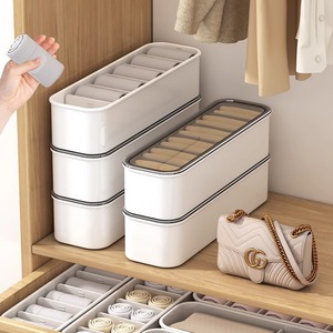 Caja de almacenamiento de calcetines blancos, organizador de armario con 6 compartimentos, Material PP, estilo cajón, para ropa interior y calzoncillos - Product Image 4