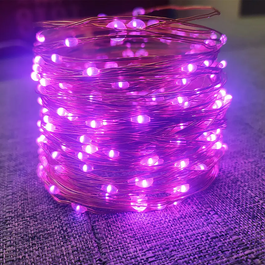 Christmas Solar Powered Outdoor Fairy LED Copper/Silver Wire Lights String Function Outdoor Waterproof Garden Lamp