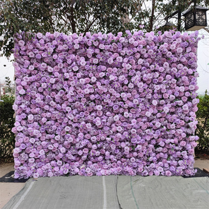 Luxurious Beautiful purple <b>Artificial</b> Flowers Wall Panels Backdrop 8ft X 8ft Decoration for Wedding Party - Product Image 1