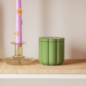 תבנית בטון לצנצנת נרות של ניקול עם מכסה, תבנית להכנת כלי נרות DIY, תבנית גבס וצמנט, עיצוב לבית - Product Image 3