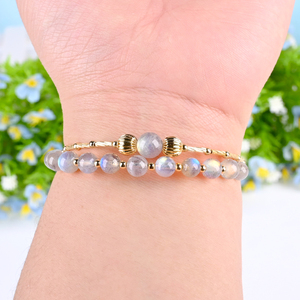 Bracelets en cristal naturel faits à <span class=keywords><strong>la</strong></span> main en gros, cadeaux, bracelet en <span class=keywords><strong>pierre</strong></span> <span class=keywords><strong>de</strong></span> <span class=keywords><strong>lune</strong></span> grise en cristal pour cadeau - Product Image 6