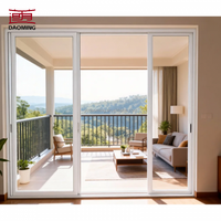 Porte battante intérieure en PVC/UPVC, double vitrage trempé anti-ouragan, en plastique et acier, vente en gros
