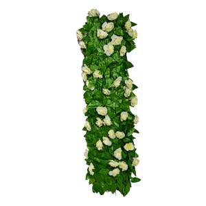 Çiçekli Genişletilebilir Yapay Yaprak Çit, Plastik Bahçe Paneli, Isıl İşlem Görmüş Ahşap Çerçeve, Dış Mekan Dekorasyonu İçin - Product Image 5