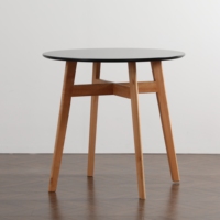 Ensemble de table et chaises de salle à manger nordique en gros, table ronde moderne en bois blanc MDF avec 4 chaises pour café et cuisine