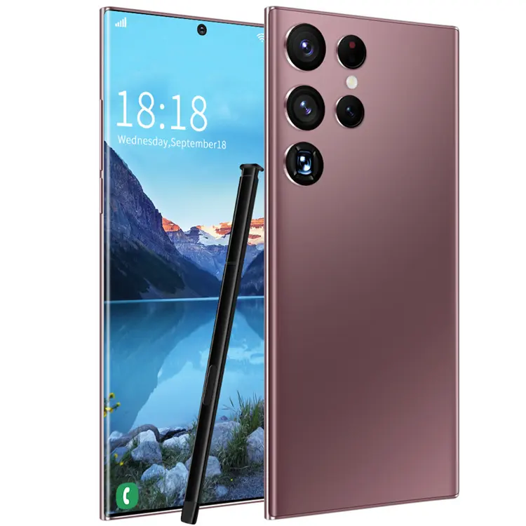 Hot Verkoop 5G Android 12 Hd Camera 7.3Inch 16Gb + 512Gb Smartphone Gezicht Id Unlock Mobiele telefoon S22 Ultra Telefoon