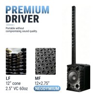 [CN Stock] Sistema de Sonido PA Profesional Activo de Columna Delgada Accuracy Pro Audio E1212 de 2000W, Ligero y de Plástico