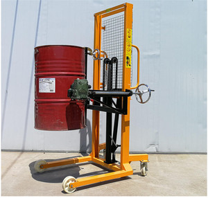 Empileur manuel hydraulique pour fûts d'huile, transpalette basculant pour le transport et le remplissage de fûts en usine - Product Image 5