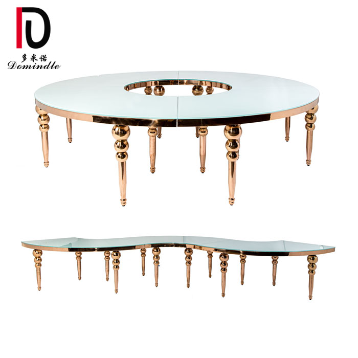 Đồ Trang Trí Sự Kiện Hoàng Gia Nhà Máy MDF Mặt Trăng Bàn Tiệc Cưới Bằng Thép Không Gỉ